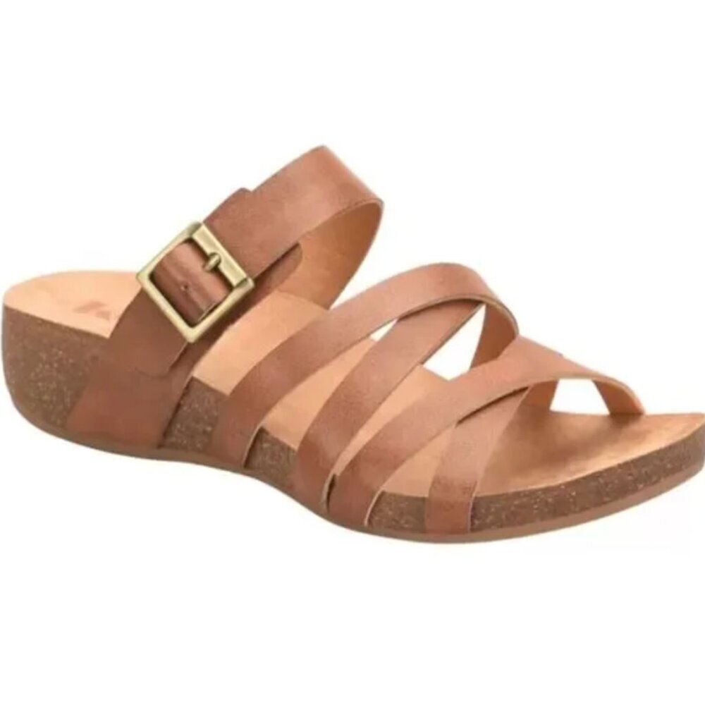 Korks Kork Ease Aster Sandals Cork Wedges Strappy Open Toe Shoes Tan Size 11